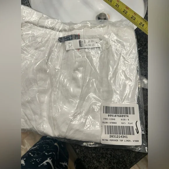 NWT J Crew Cabana Top Linen Shirt Breathable Date Vacation  CI542 White Small - Picture 11 of 11